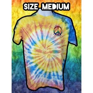 Capitola California Tie-Dye Tee – M – Peace Symbol – Cotton Park